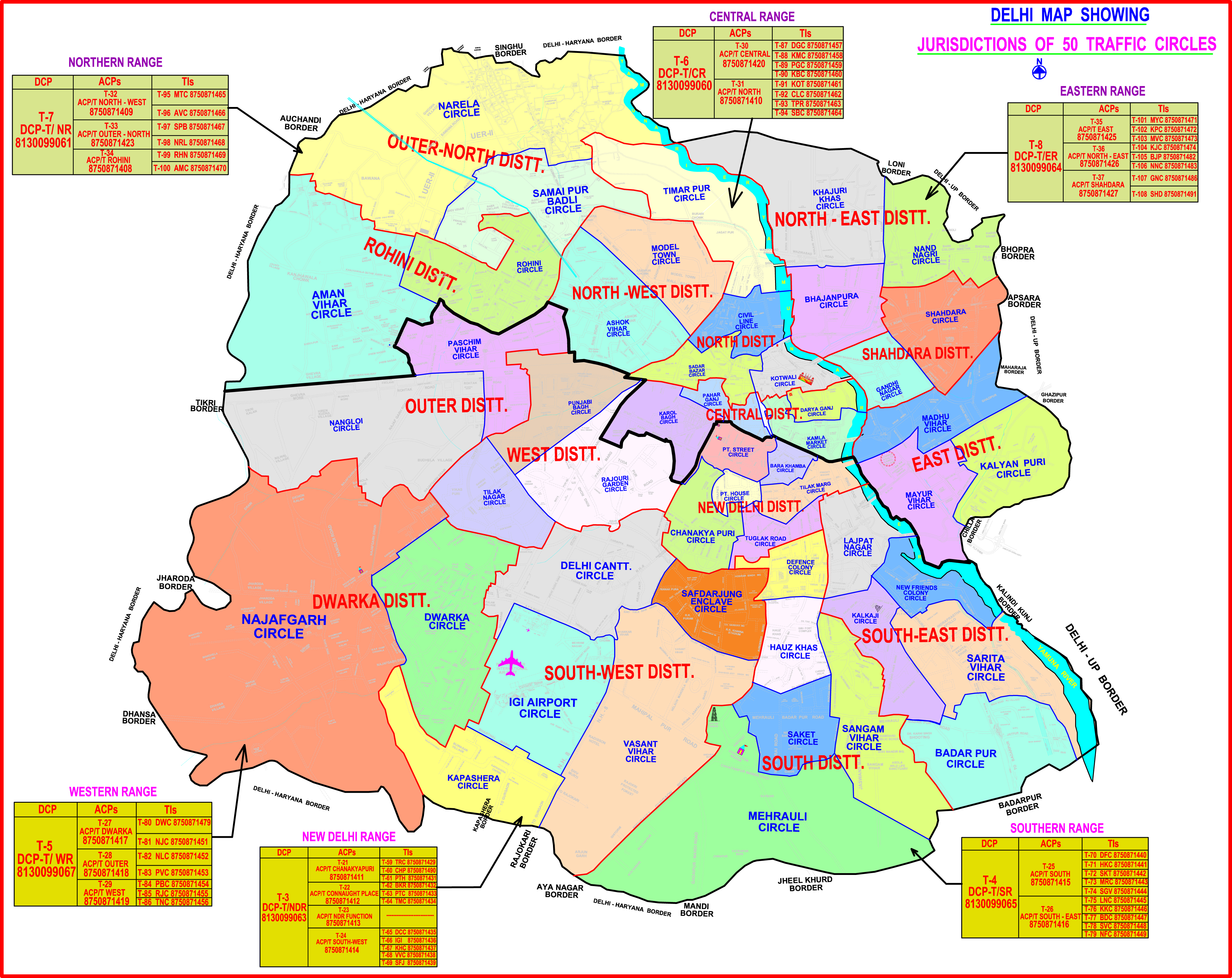 Delhi Jurisdictions Circle Map