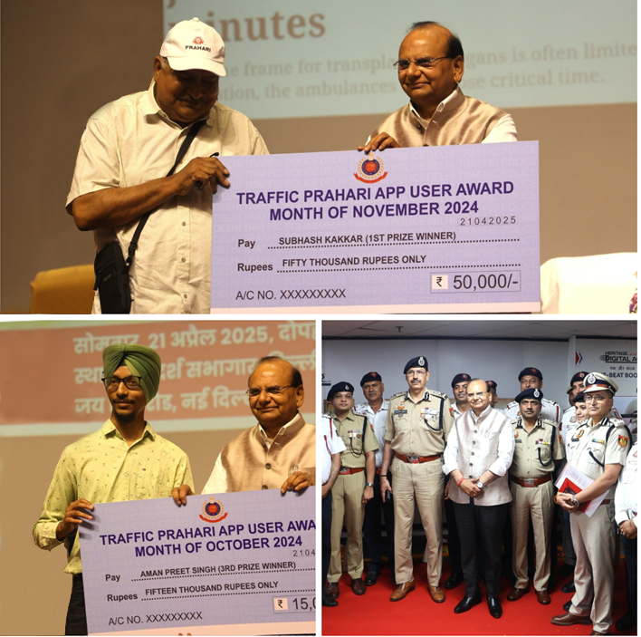 Felicitation of Traffic Praharis