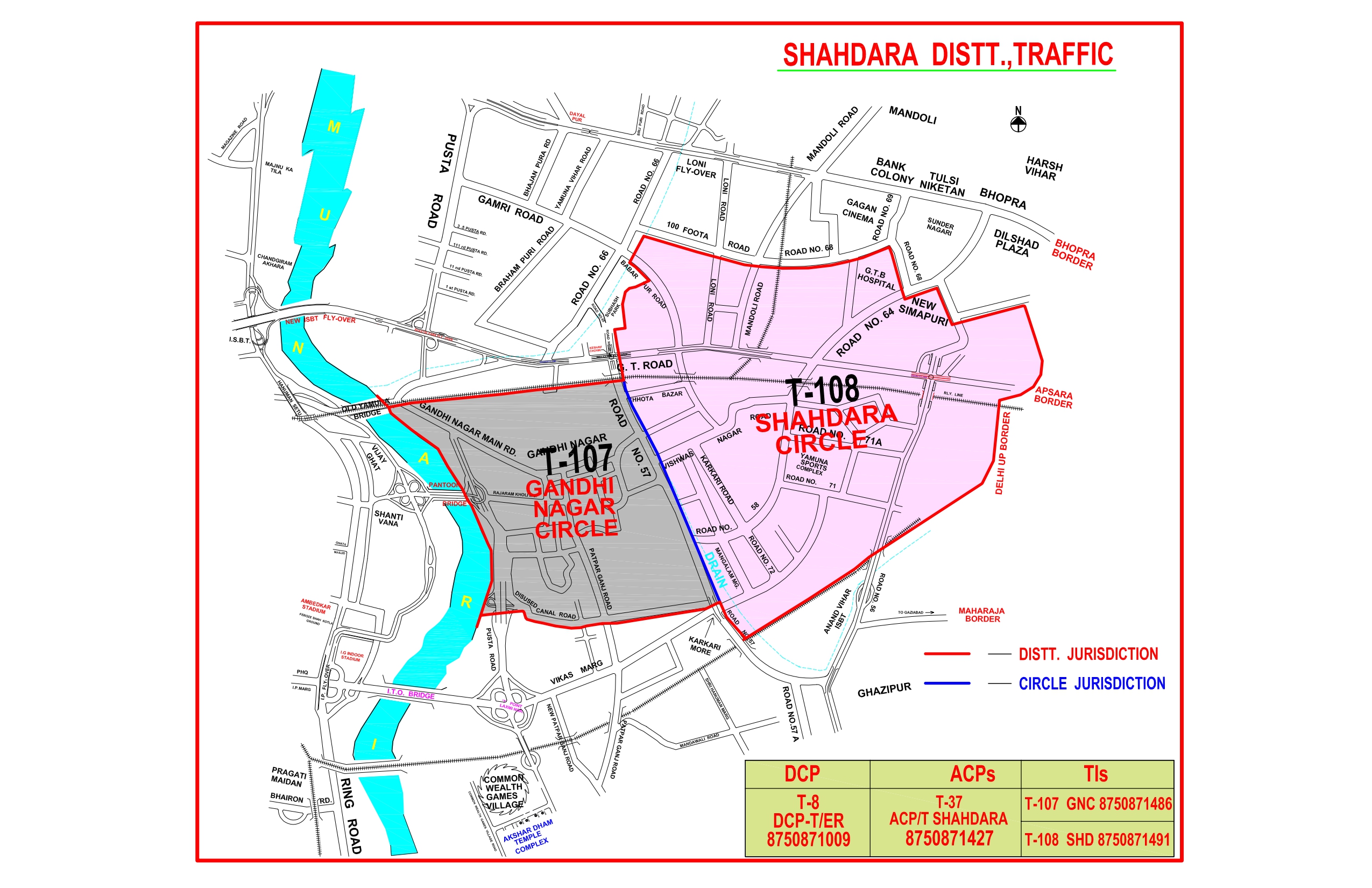 Shahdara District Map